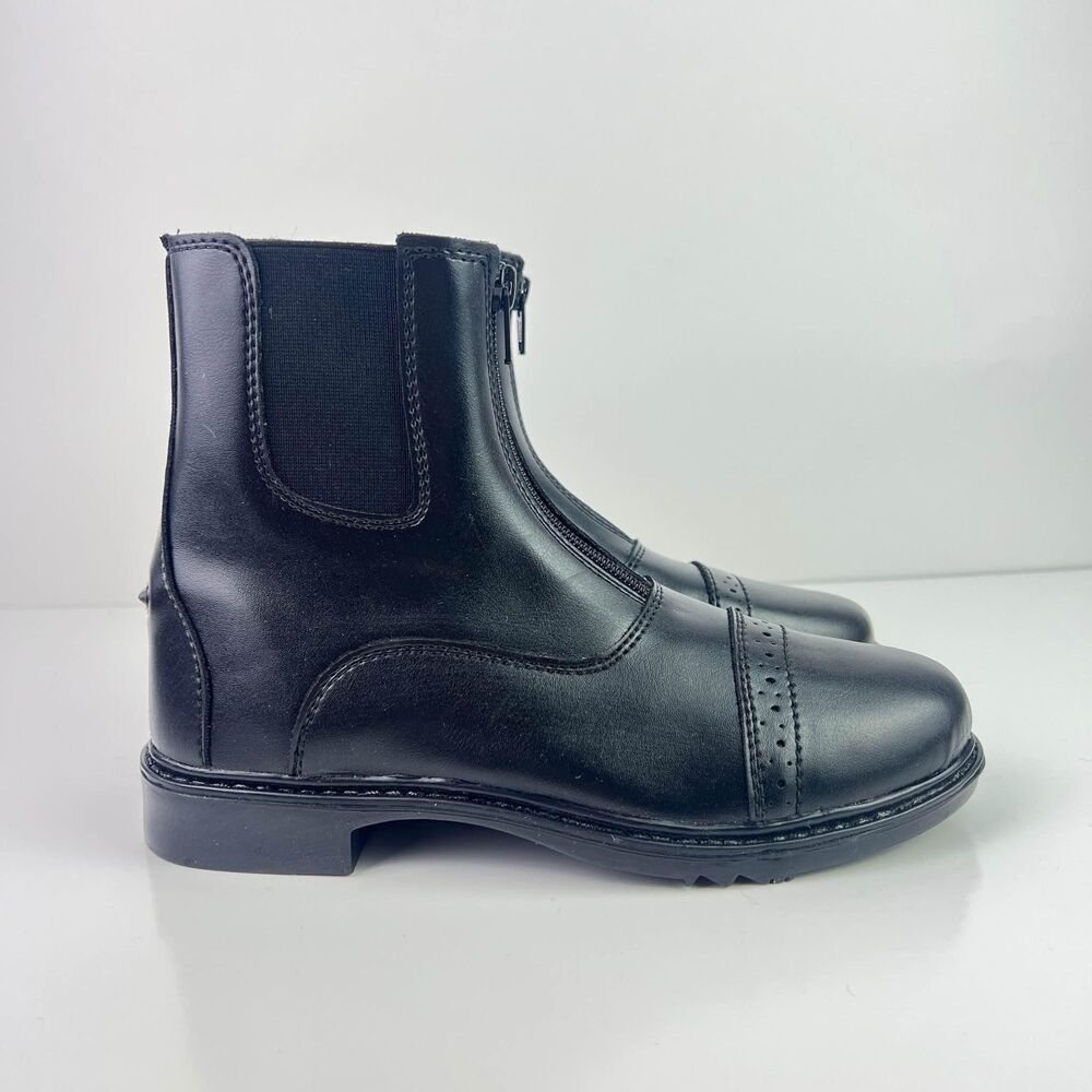 TuffRider Paddock Boots NEW Kids Size 4 front zip questrian riding shoes
